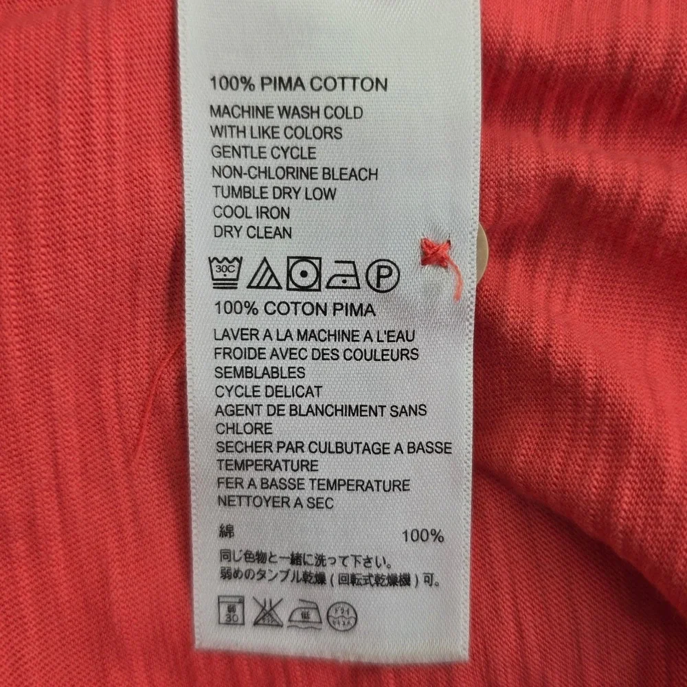 Tommy Bahama Emfielder Polo Mens Large Coral Pink 100% Pima Cotton Slub Texture